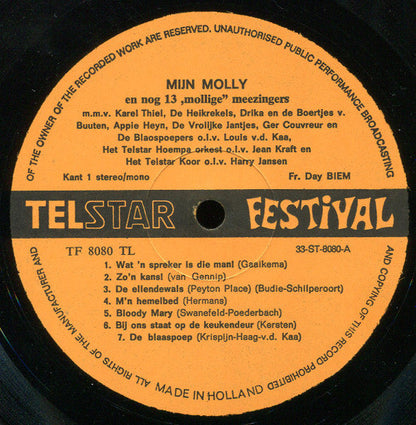 Various - Mijn Molly - 14 Mollige Meezingers (LP) 52184 Vinyl LP Vinyl Goed / Hoes Goed
