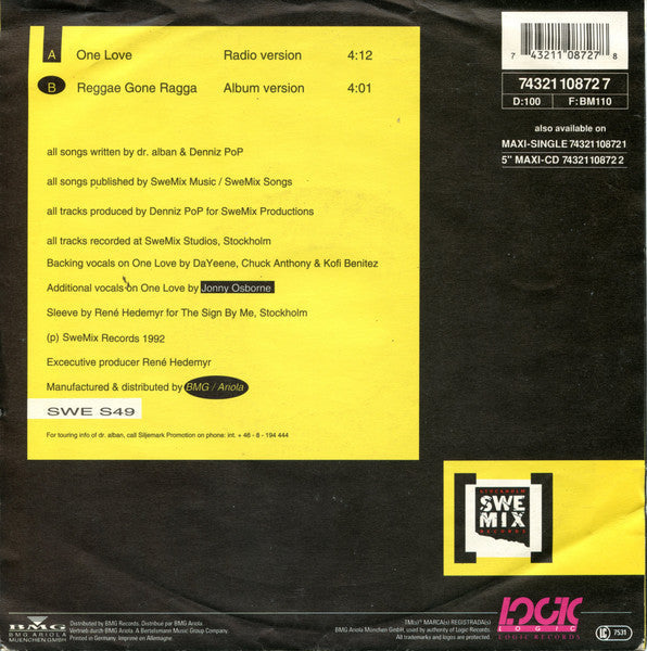 Dr. Alban - One Love 40819 Vinyl Singles Vinyl Goed / Hoes Goed