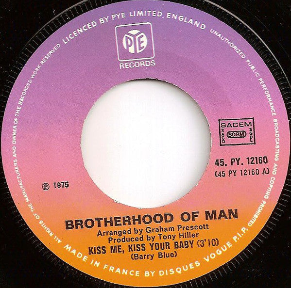 Brotherhood Of Man - Kiss Me Kiss Your Baby 25574 Vinyl Singles Vinyl Zeer Goed / Hoesje Goed "VINYLSINGLES.NL"