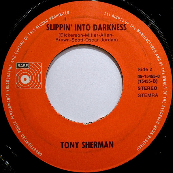 Tony Sherman - Tonight 40400 Vinyl Singles Vinyl Goed / Hoes Goed