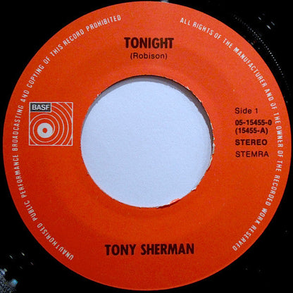 Tony Sherman - Tonight 40400 Vinyl Singles Vinyl Goed / Hoes Goed