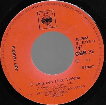 Joe Harris - I Sing A Song Violetta 29923