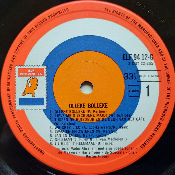 Various - Olleke Bolleke (LP) 48500 Vinyl LP JUKEBOXSINGLES.NL   