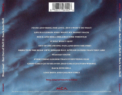 Meat Loaf - Bat Out Of Hell II: Back Into Hell (CD) 70857 Compact Disc Goede Staat