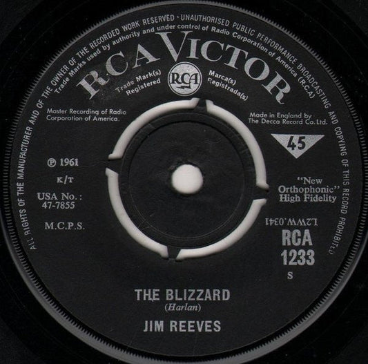 Jim Reeves - The Blizzard 42233 Vinyl Singles Toevoegen Vinyl Goed / Hoes Generic