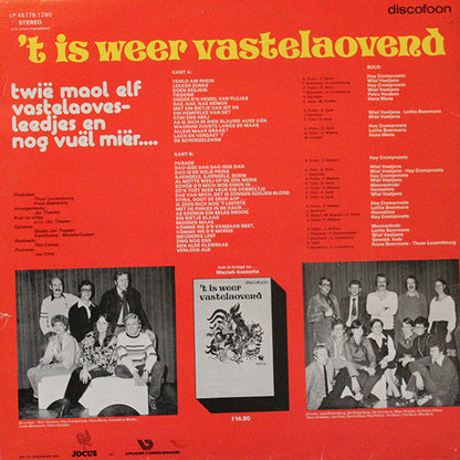 Various - 't Is Weer Vastelaovend (LP) 52124 Vinyl LP Vinyl Goed / Hoes Goed