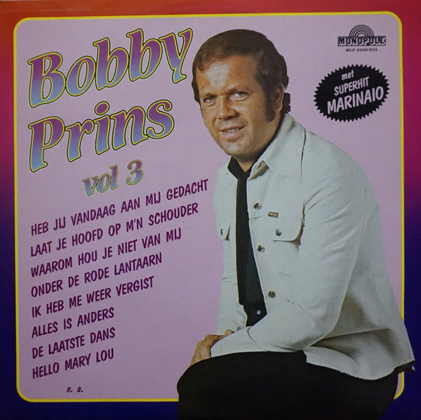 Bobby Prins - Bobby Prins Vol. 3 (LP) Vinyl LP Vinyl Zeer Goed / Hoesje Goed "VINYLSINGLES.NL"