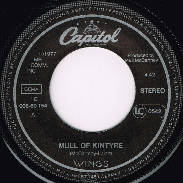 Wings - Mull Of Kintyre 26439 Vinyl Singles Vinyl Goed / Hoes Goed