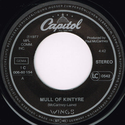 Wings - Mull Of Kintyre 26439 Vinyl Singles Vinyl Goed / Hoes Goed