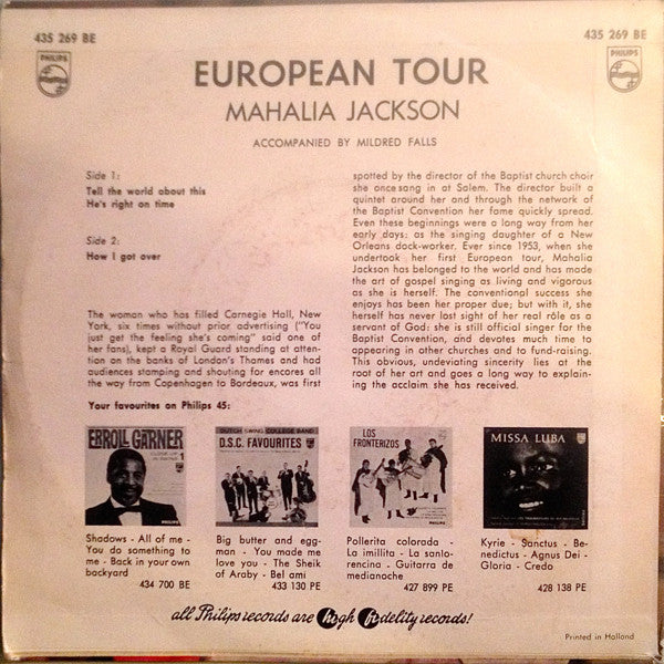 Mahalia Jackson – Europatournee (EP) 33094