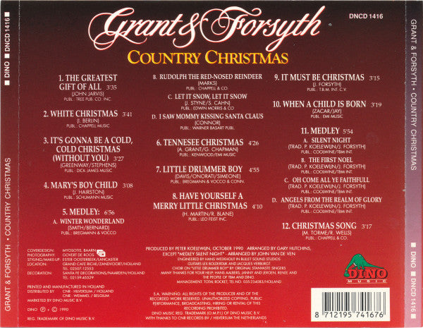 Grant & Forsyth - Country Christmas (CD) 70622 Compact Disc Goede Staat