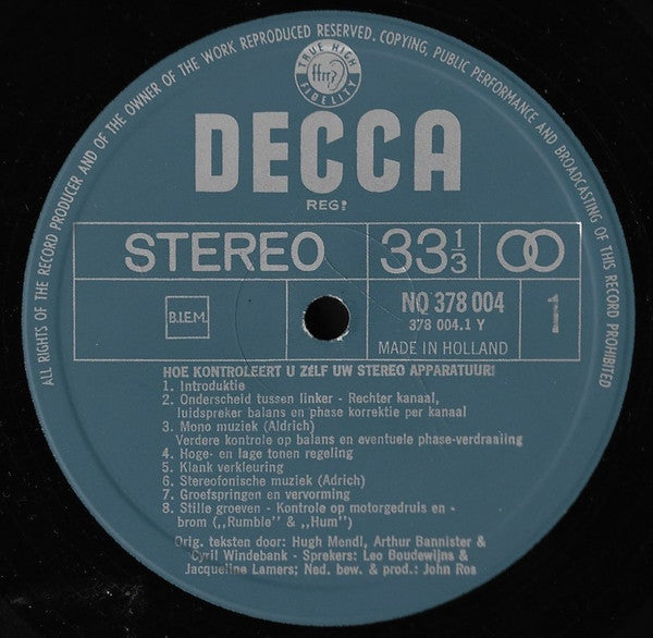 No Artist - Hoe Controleert U Zelf Uw Stereo-Apparatuur (LP) 49303 Vinyl LP Vinyl Goed / Hoes Goed