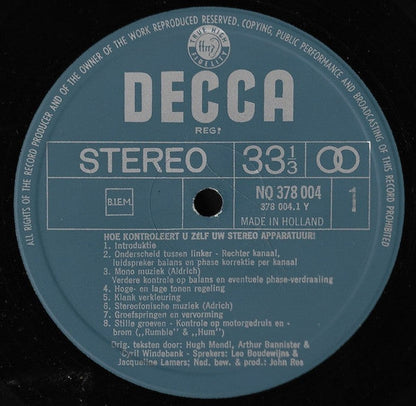 No Artist - Hoe Controleert U Zelf Uw Stereo-Apparatuur (LP) 49303 Vinyl LP Vinyl Goed / Hoes Goed