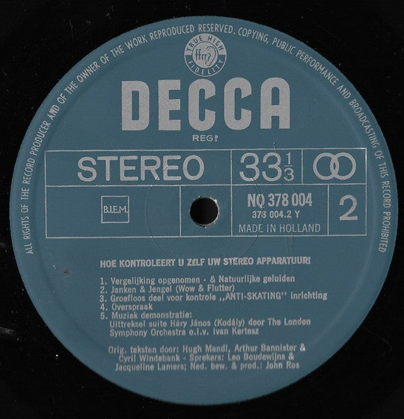 No Artist - Hoe Controleert U Zelf Uw Stereo-Apparatuur (LP) 49303 Vinyl LP Vinyl Goed / Hoes Goed