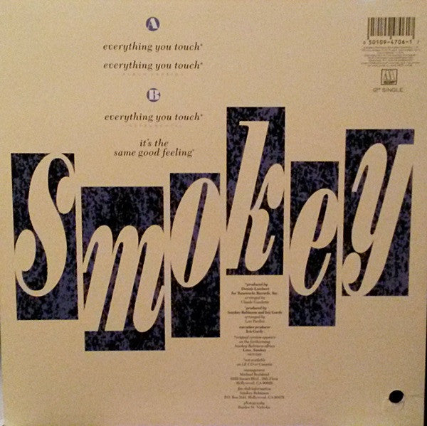 Smokey Robinson - Everything You Touch 40688 Vinyl Singles Vinyl Goed / Hoes Slecht