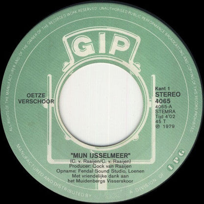 Oetze Verschoor - Myn Ysselmeer 11421 Vinyl Singles Vinyl Goed / Hoes Goed