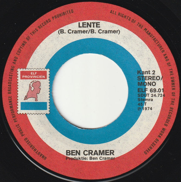 Ben Cramer - Leven Vinyl Singles Vinyl Goed / Hoesje Redelijk "VINYLSINGLES.NL"