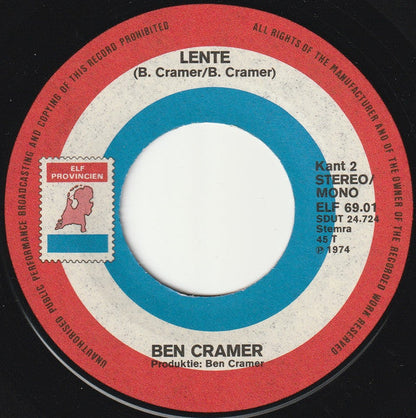 Ben Cramer - Leven Vinyl Singles Vinyl Goed / Hoesje Redelijk "VINYLSINGLES.NL"