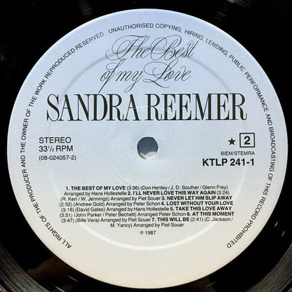 Sandra Reemer - The Best Of My Love (LP) 49271 Vinyl LP JUKEBOXSINGLES.NL   