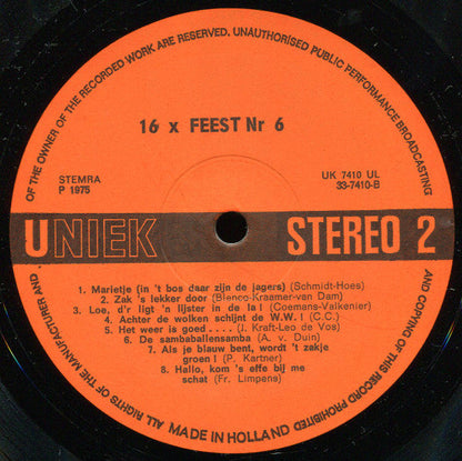 Various - 16 x Party 6 (LP) 43579