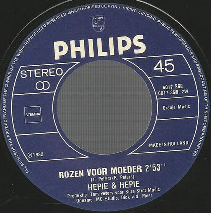 Hepie & Hepie - Blijf Bij Je Man Vinyl Singles Vinyl Zeer Goed / Hoesje Goed "VINYLSINGLES.NL"