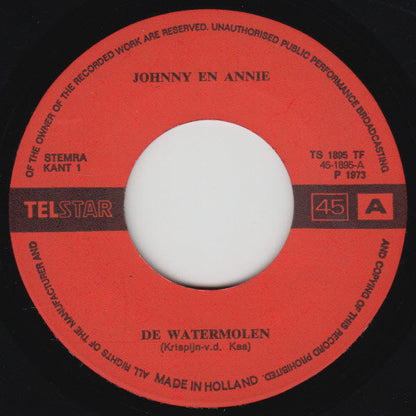 Johnny Hoes & Annie de Reuver - Watermolen 42582 vinylsingle Vinyl Goed / Hoes Generic