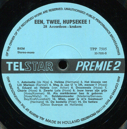 Various - Een, Twee, Hupsekee! - 28 Accordeonkrakers (LP) 52208 Vinyl LP Vinyl Goed / Hoes Goed