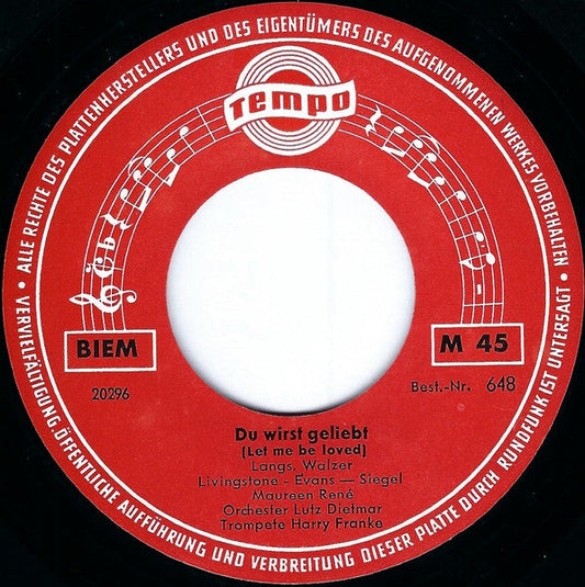 Maureen René / Lutz Dietmar Mit Seinem Orchester - Du Wirst Geliebt / Sail Along Silvery Moon 32255