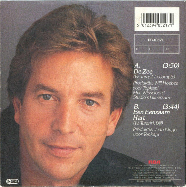 Will Tura - De Zee 04774 Vinyl Singles Vinyl Goed / Hoes Goed
