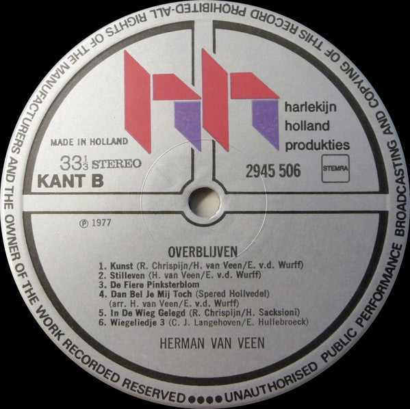 Herman van Veen - Overblijven (LP) Vinyl LP Dubbel Vinyl Zeer Goed / Hoesje Goed "VINYLSINGLES.NL"