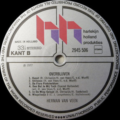 Herman van Veen - Overblijven (LP) Vinyl LP Dubbel Vinyl Zeer Goed / Hoesje Goed "VINYLSINGLES.NL"