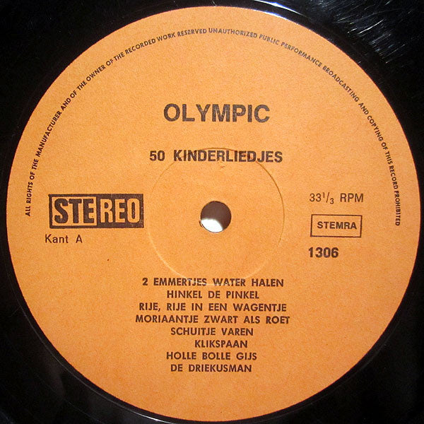 Groot Kinderkoor - 50 Kinderliedjes (LP) 52102 Vinyl LP Vinyl Zeer Goed / Hoesje Goed "VINYLSINGLES.NL"