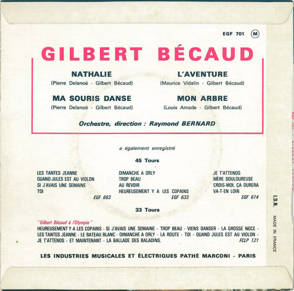 Gilbert Bécaud - L'aventure 42829 Vinyl Singles EP Vinyl Goed / Hoes Goed