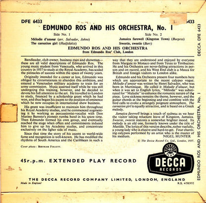 Edmundo Ros &amp; His Orchestra - Edmundo Ros And His Orchestra - No.1 (EP) 14822