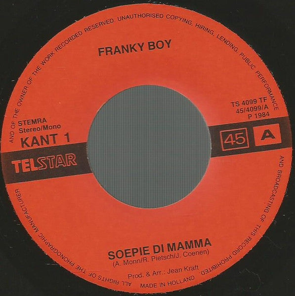 Franky Boy - Soepe Di Mamma 41470 Vinyl Singles Vinyl Goed / Hoes Goed