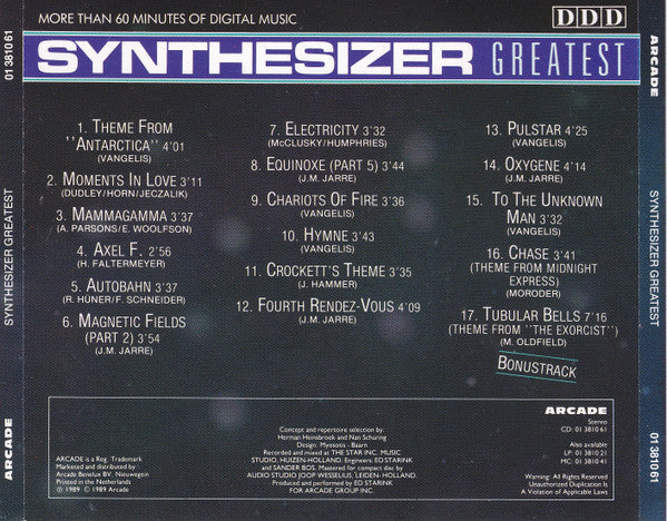 Ed Starink - Synthesizer Greatest (CD) 70485 Compact Disc Goede Staat