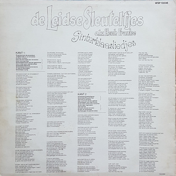 Leidse Sleuteltjes - Sinterklaasliedjes (LP) 51814 Vinyl LP Vinyl Goed / Hoes Goed