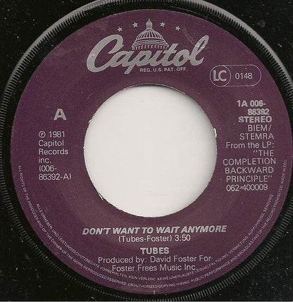 Tubes - Don't Want To Wait Anymore 30281 30344