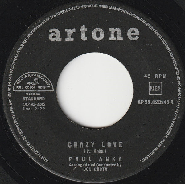 Paul Anka - Crazy Love 42260 Vinyl Singles Vinyl Goed / Hoes Generic