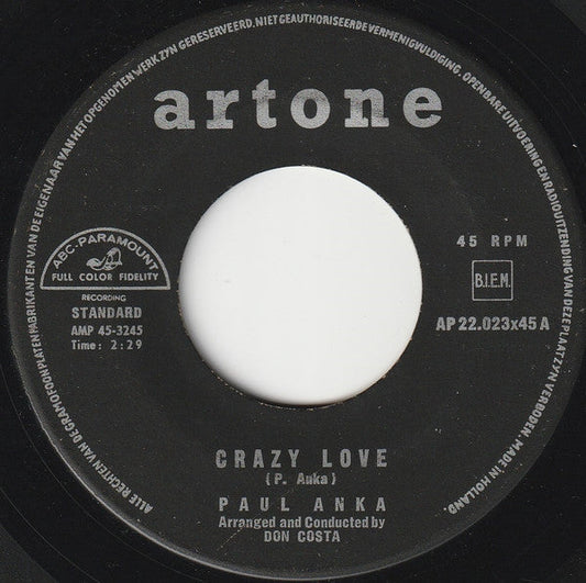 Paul Anka - Crazy Love 42260 Vinyl Singles Vinyl Goed / Hoes Generic