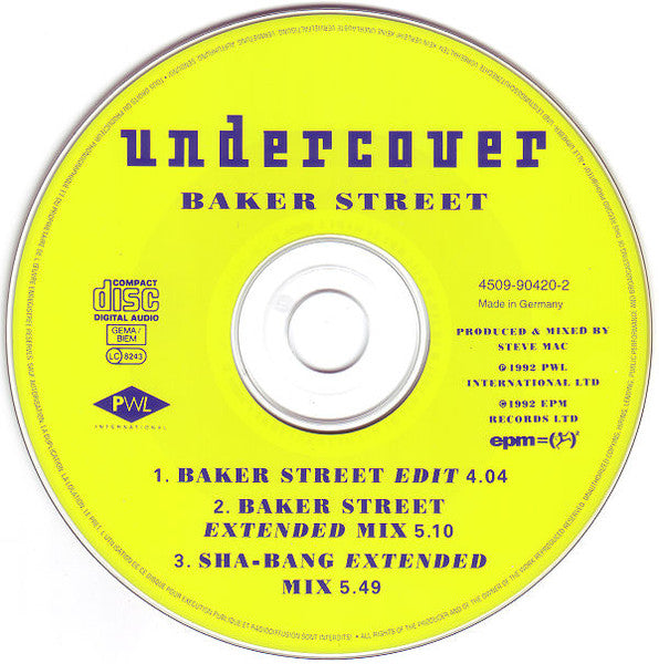 Undercover - Baker Street (CD) 70651 Compact Disc Single Goede Staat
