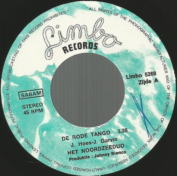 Noordzee-Duo / Rikkie & Tikkie - De Rode Tango / Anneliese 29138 Vinyl Singles Vinyl Goed / Hoes Goed