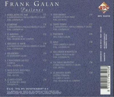 Frank Galan - Pasiones (CD) 70756 Compact Disc Goede Staat