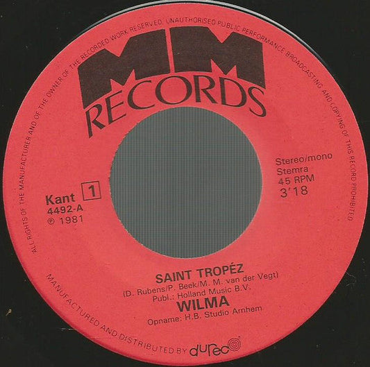 Wilma - Saint Tropez 14390 Vinyl Singles Vinyl Goed / Hoes Generic