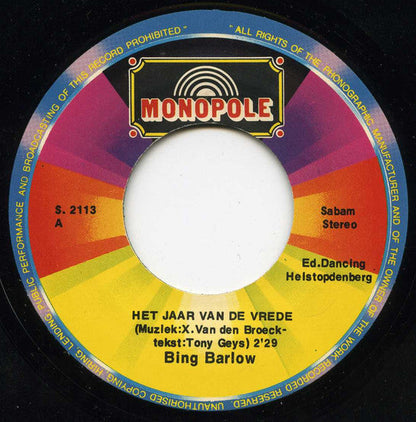 Bing Barlow - Het Jaar Van De Vrede
