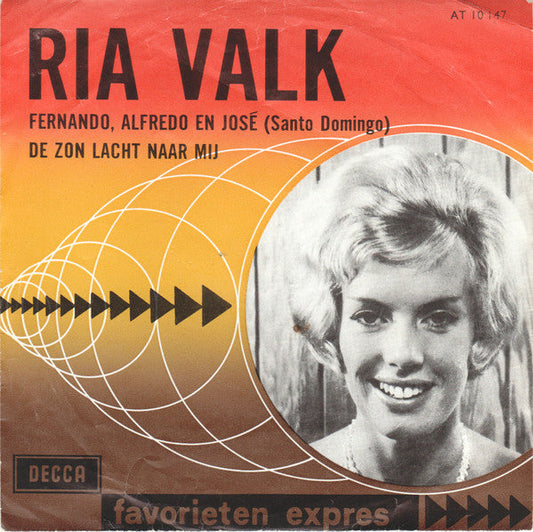 Ria Valk - Fernando, Alfredo En José (Santo Domingo) 42676 Vinyl Singles Vinyl Goed / Hoes Goed