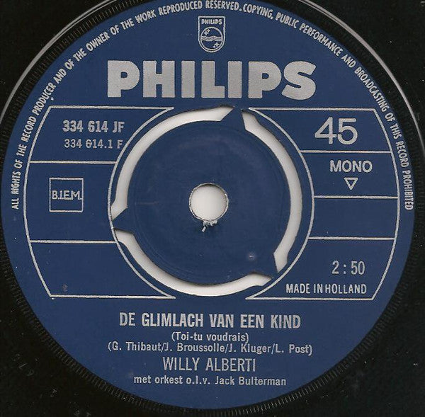 Willy Alberti - De Glimlach Van Een Kind 40860 Vinyl Singles Vinyl Goed / Hoes Generic