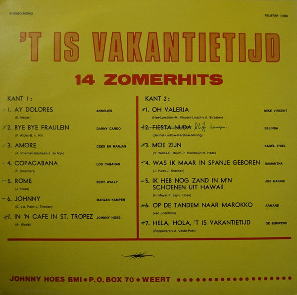 Various - 't Is Vakantietijd (LP) 41939 Vinyl LP JUKEBOXSINGLES.NL   