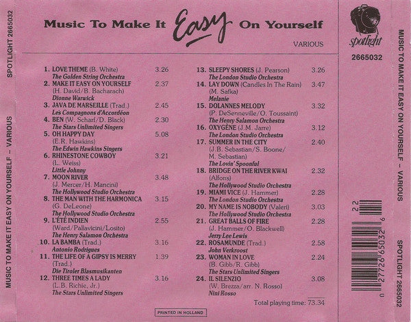 Various - Music To Make It Easy On Yourself (CD) 70864 Compact Disc Goede Staat