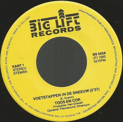 Toos & Cor - Voetstappen In De Sneeuw 28760 Vinyl Singles Vinyl Goed / Hoes Goed